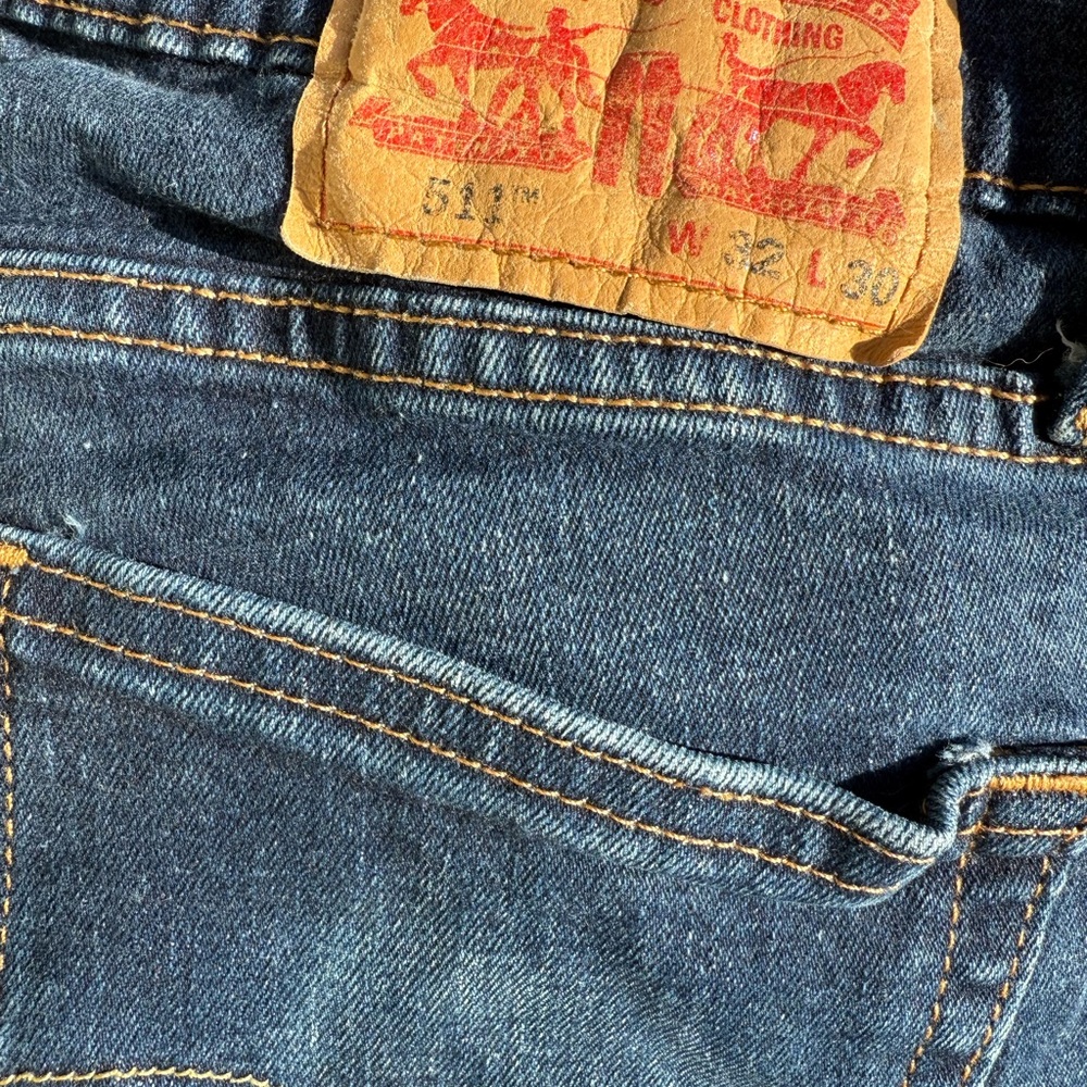 Levi's Blue Slim Straight Jeans Iconic Style
